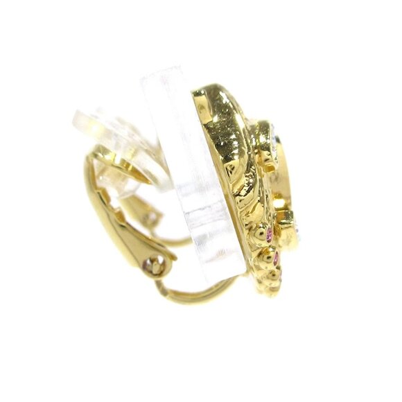 CHANEL Coco - Gold Light Blue Pink  Clip On Earrings 731-080125 - Picture 3 of 6